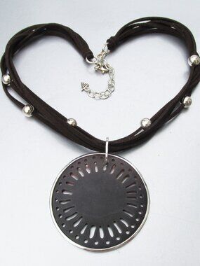 Retired SILPADA Pen Shell Pendant Sterling Silver 5 Strand Cord Necklace N1433